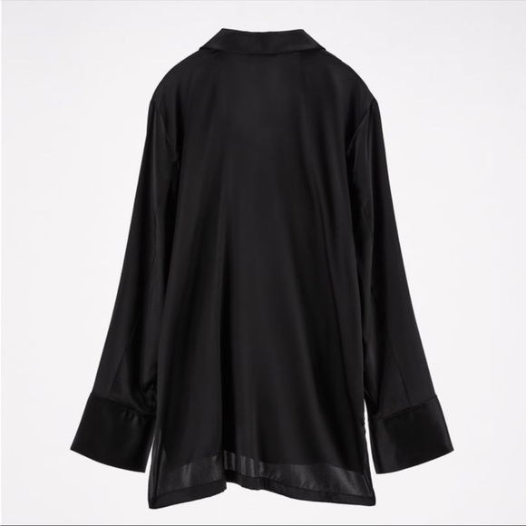 100%Silk button down shirt black - Picture 5 of 7